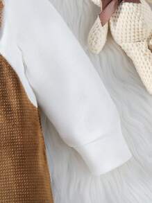 SHEIN 女嬰熊設計假兩件連身褲適用於秋天和冬天 - 彩色 - 查看 5