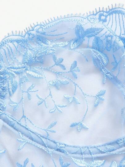 DelicateAllure Geborduurde Mesh Underwire Lingerie Set Cozy Elegante view 6