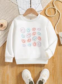 SHEIN Young Girl Cartoon Graphic Sweatshirt - White - View 1