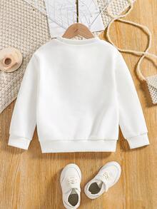 SHEIN Young Girl Cartoon Graphic Sweatshirt - White - View 2
