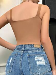 素色基本款上衣 - 卡其色 - 查看 5