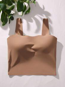 素色基本款上衣 - 卡其色 - 查看 4