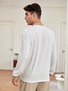 Manfinity Homme Men Contrast Collar Polo Shirt - White - View 2