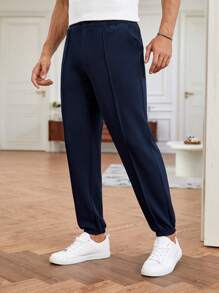 GENTILAND Nam Chất rắn Túi nghiêng Quần - Màu xanh hải quân - Xem 3