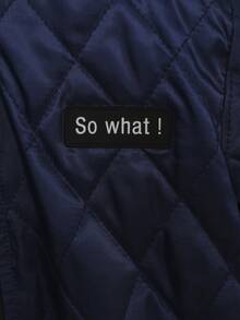 SHEIN Young Boy Letter Patched Detail Zipper Up Quilted Padded Coat Without Sweatshirt