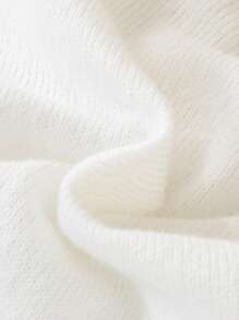 SHEIN 青少年女孩1入組素色前紐扣口袋貼布開襟衫 - 白色 - 查看 3