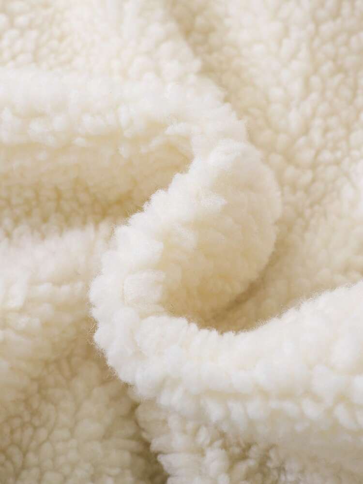 Teen Girl Two Tone Flap Pocket Teddy Panel Jacket