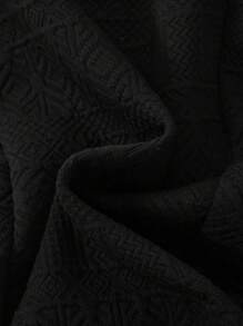 Manfinity 男士素色袋鼠口袋衛衣和衛褲 - 黑色 - 查看 5