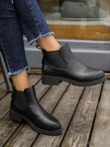 Women's Fashionable Chelsea Boots, Simple Slip-On Design, Ideal With Red Dress, Go With Pants