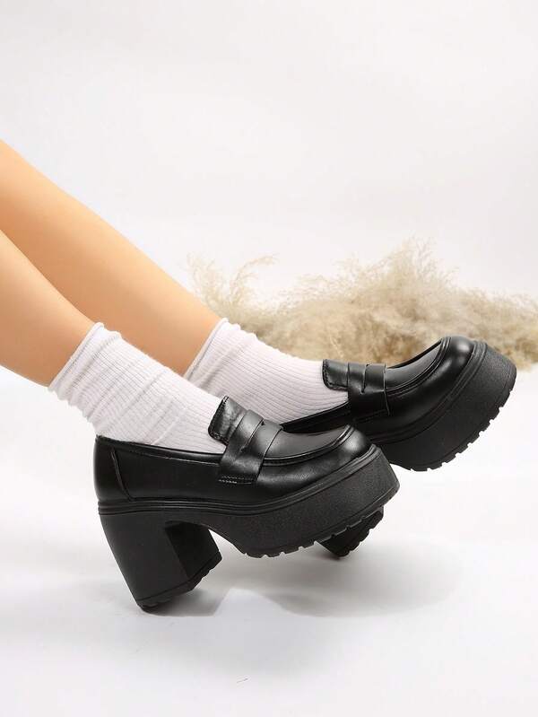 Women's Wedge & Platform Loafers With Minimalist Design SHEIN USA