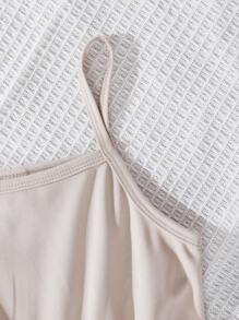 女大童拉鏈開襟連帽夾克&吊帶連體褲 - 卡其色 - 查看 11