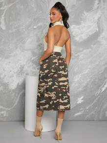 Hauture 迷彩印花可拆卸拉鍊貨物裙 - 彩色 - 查看 3