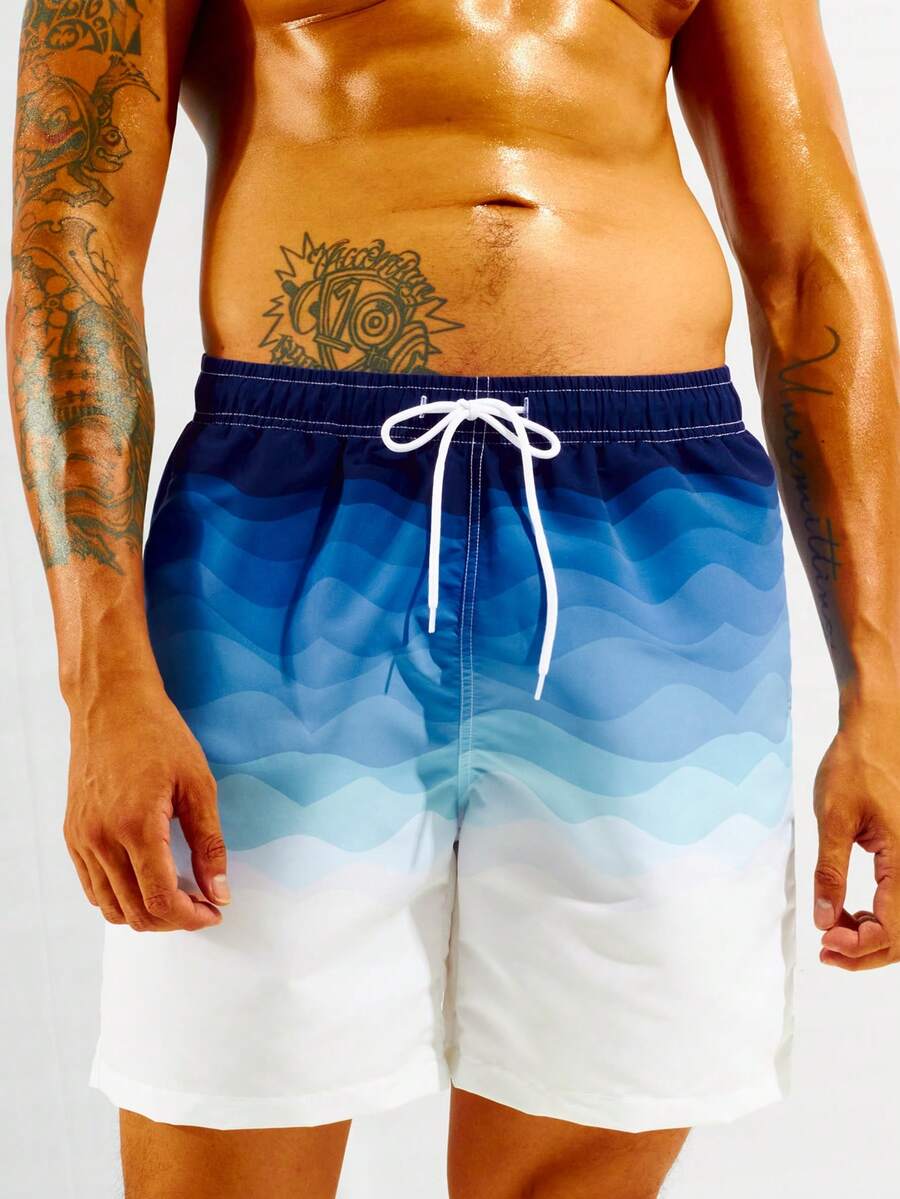 Surfspeed 男士漸層腰部抽繩泳褲 - 彩色 - 查看 1