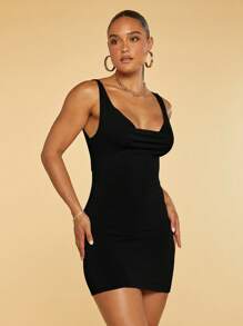 Silquee Solid Backless Bodycon Dress,Summer Dresses For Women - Black - View 2