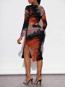 SHEIN SXY 紮染短款上衣&鉛筆裙