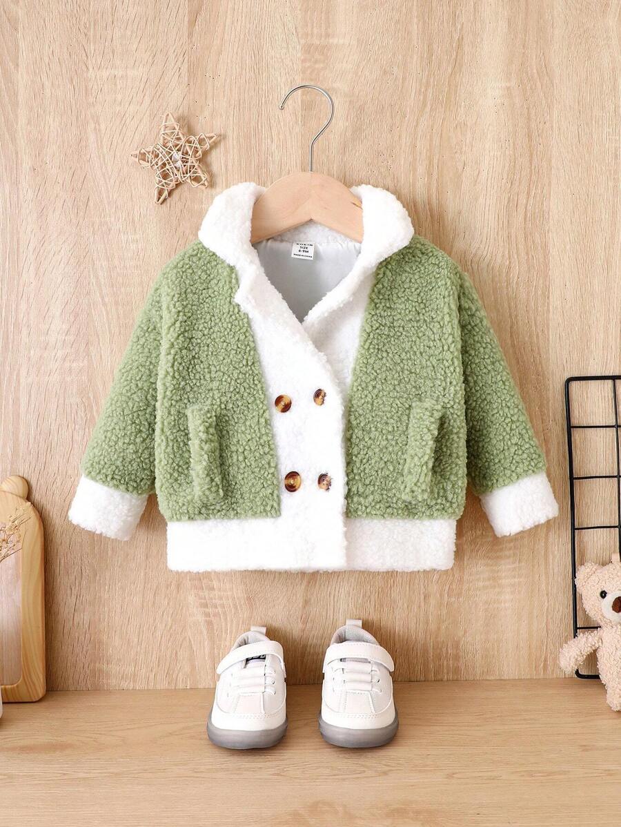 Baby Girl Double Breasted Teddy Coat