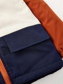 Cozy Pixies Baby Boy Colorblock Teddy Lined Hooded Jacket - Multicolor - View 3
