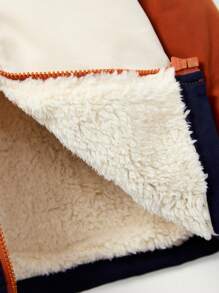 Cozy Pixies Baby Boy Colorblock Teddy Lined Hooded Jacket - Multicolor - View 5