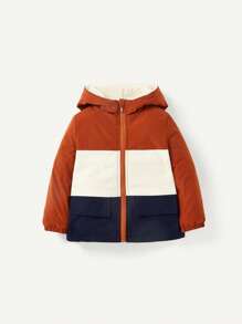 Cozy Pixies Baby Boy Colorblock Teddy Lined Hooded Jacket - Multicolor - View 7