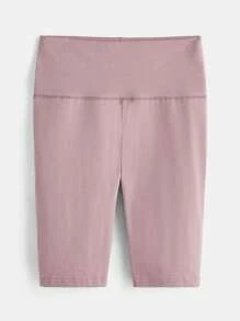 SHEIN BASICS 1pc Wideband Waist Cycling Shorts - Dusty Purple - View 6