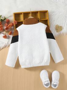 SHEIN Young Girl Colourblock Zip Up Jacket - Multicolor - View 2