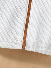 SHEIN Young Girl Colourblock Zip Up Jacket - Multicolor - View 7