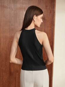 BizChic Women's Basic Scoop Neck Sleeveless Fitted Tank Top, Suitable For Commuting, Office, Business Casual, Party And Other Occasions