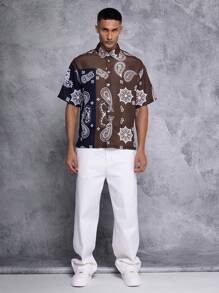 SUMWON Áo sơ mi tay ngắn có họa tiết Paisley - Nhiều màu - Xem 2