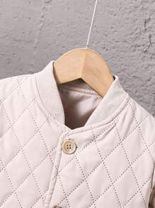 Young Boy Dual Pocket Quilted Coat & Pants - Apricot - View 4