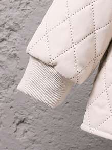 Young Boy Dual Pocket Quilted Coat & Pants - Apricot - View 6