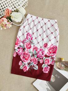 SHEIN Clasi In hoa Váy bút chì - Nhiều màu - Xem 1