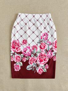 SHEIN Clasi In hoa Váy bút chì - Nhiều màu - Xem 2