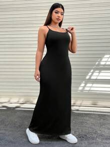 SHEIN EZwear Plus Solid Cami Dress