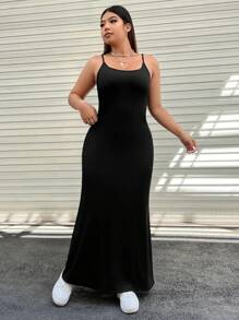SHEIN EZwear Plus Solid Cami Dress