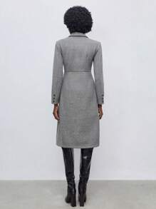 Maija Áo khoác ngoài cài nút hai tông màu cho mùa thu/đông - Xám - Xem 2