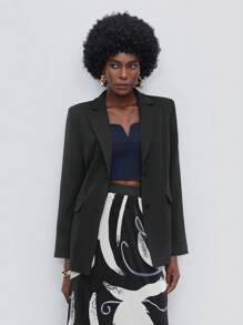 Maija Cổ áo Chi tiết về Flap Áo vest - màu đen - Xem 6