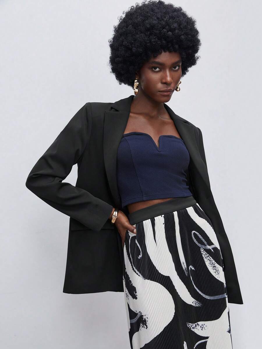 Maija Cổ áo Chi tiết về Flap Áo vest - màu đen - Xem 1