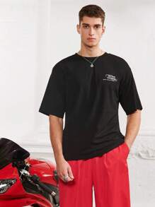 Manfinity RebelGame Men Slogan Graphic Tee - Black - View 1