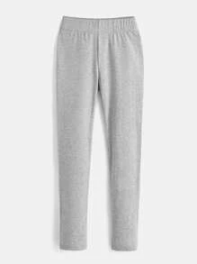 SHEIN BASICS 1pc Heather Gray Cropped Leggings