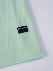 Manfinity Homme Áo thun nam có chi tiết vá áo polo có cổ có cổ áo polo dành cho chồng - Màu xanh Bạc hà - Xem 6