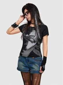 Dr Speakup Đồ họa Hình Áo phông Crop - màu đen - Xem 8