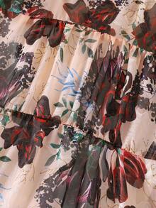 Tween Girl Floral Print Ruffle Hem Smock Dress