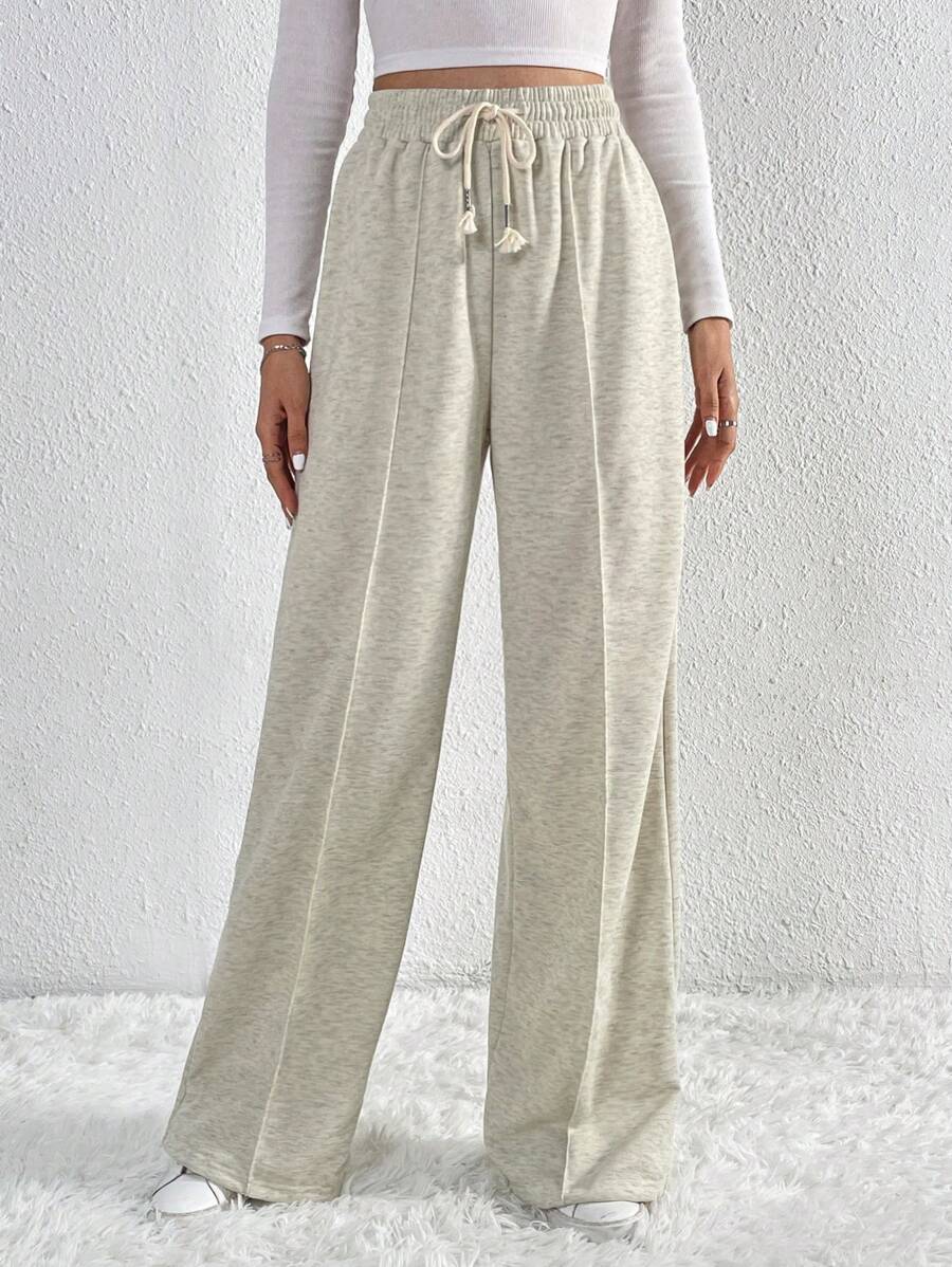 SHEIN Tall Sznurek w talii Szeroka Noga Spodnie Dresowe