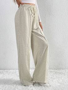 SHEIN Tall Sznurek w talii Szeroka Noga Spodnie Dresowe