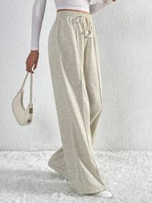 SHEIN Tall Sznurek w talii Szeroka Noga Spodnie Dresowe