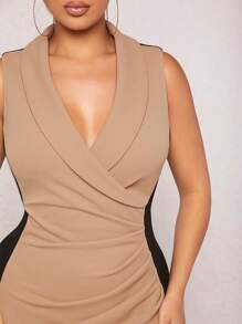 SHEIN SXY Two Tone Shawl Collar Asymmetrical Hem Bodycon Dress New years eve outfit 
Party outfit 
Sexy outfit
sexy outfits club