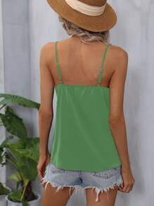 SHEIN VCAY 拼接水溶蕾絲吊帶上衣 - 青檸色 - 查看 2