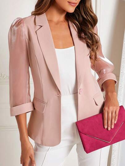 SHEIN Clasi 西裝領單釦西裝外套