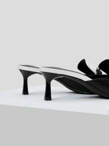 MOTF PREMIUM TWO-TONE HORSEBIT HEELED MULES - Black - View 7