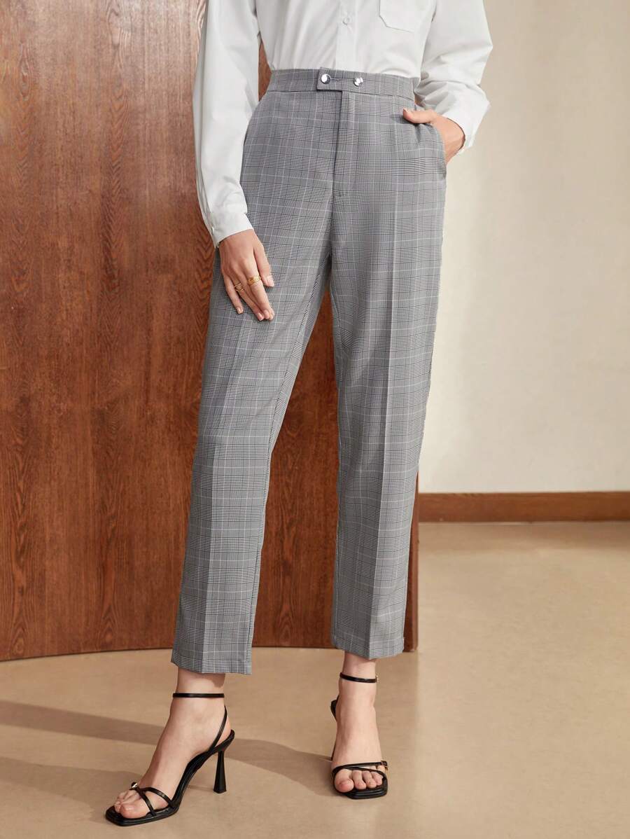 BizChic Họa tiết Nanh sói Túi nghiêng Quần tây - Nhiều màu - Xem 1